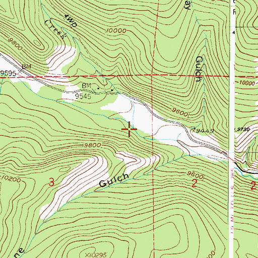 Topographic Map of Lamping Creek, CO
