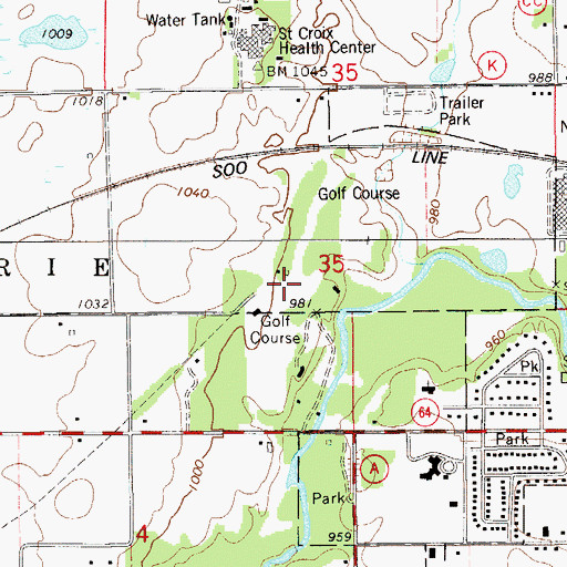 Topographic Map of New Richmond Golf Course, WI