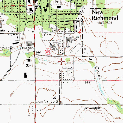 Topographic Map of Paper Jack Park, WI
