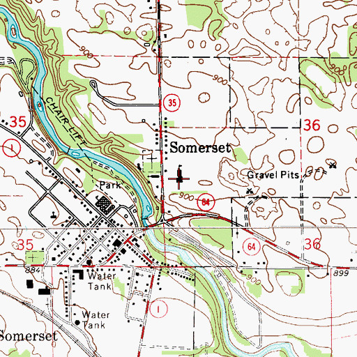 Topographic Map of Saint Annes School, WI