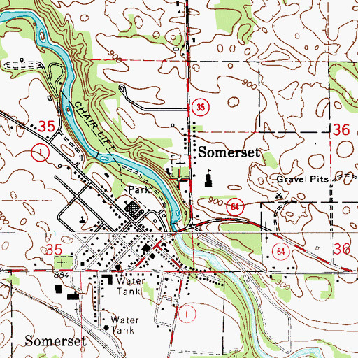 Topographic Map of Saint Annes Catholic Church, WI