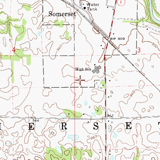 Topographic Map of Somerset High School, WI