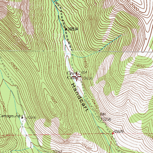 Topographic Map of Crow Cabin, CO