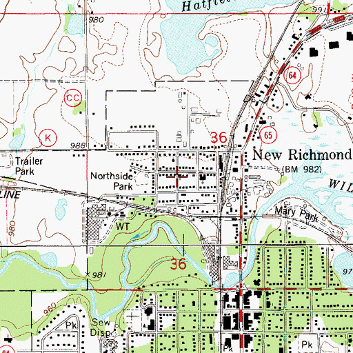 Topographic Map of Swedish Evangelical Lutheran Church, WI