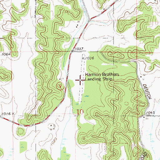 Topographic Map of Harmon Brothers Landing Strip (historical), WI