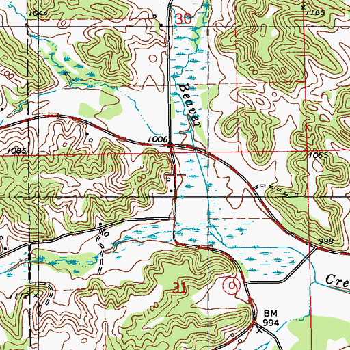 Topographic Map of Oak Lawn School (historical), WI