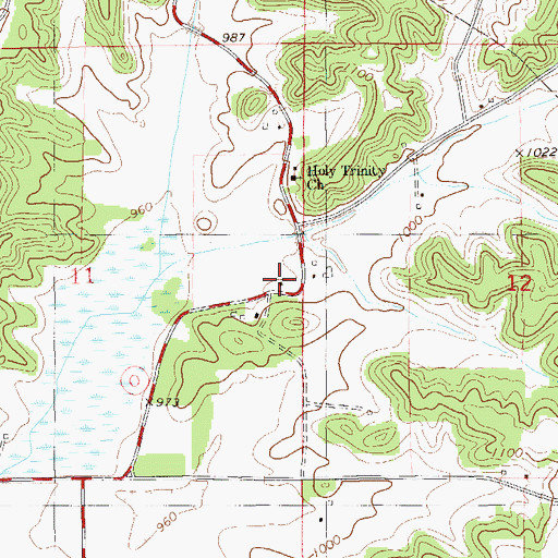 Topographic Map of Pleasant Hill School (historical), WI