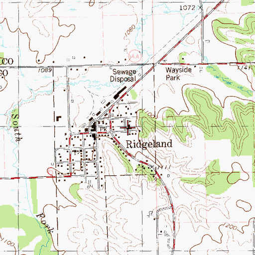 Topographic Map of Ridgeland - Dallas Elementary School, WI