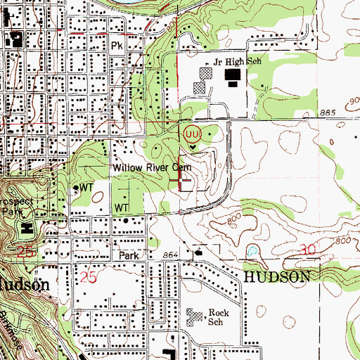 Topographic Map of Coons Hill, WI