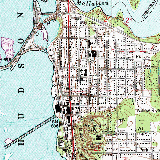 Topographic Map of First Presbyterian Church, WI