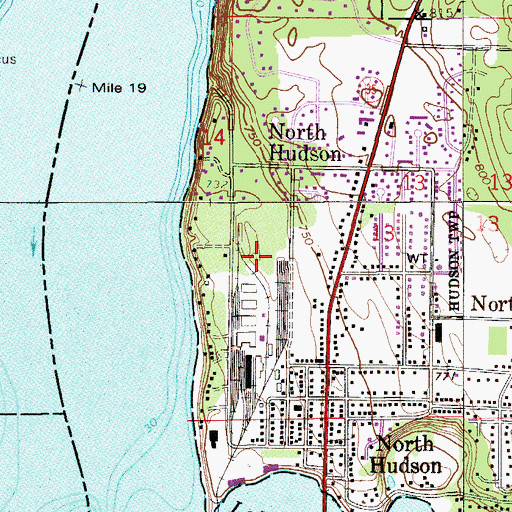 Topographic Map of Fourth Street Park, WI