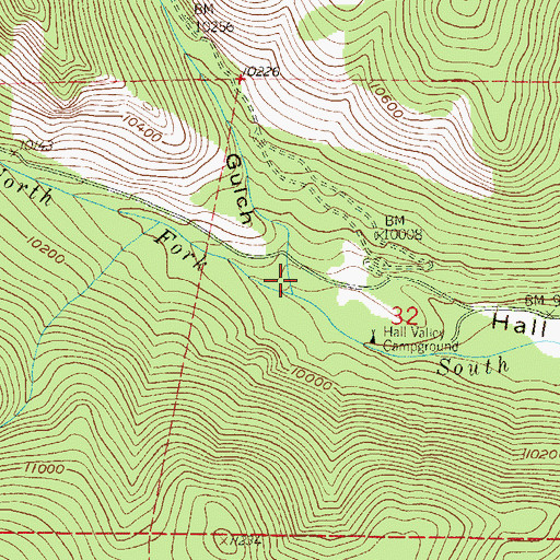 Topographic Map of Handcart Gulch, CO