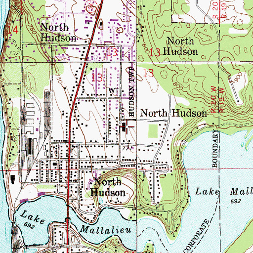 Topographic Map of North Hudson Elementary School, WI