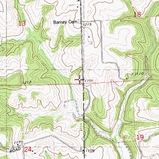 Topographic Map of Barney School (historical), WI