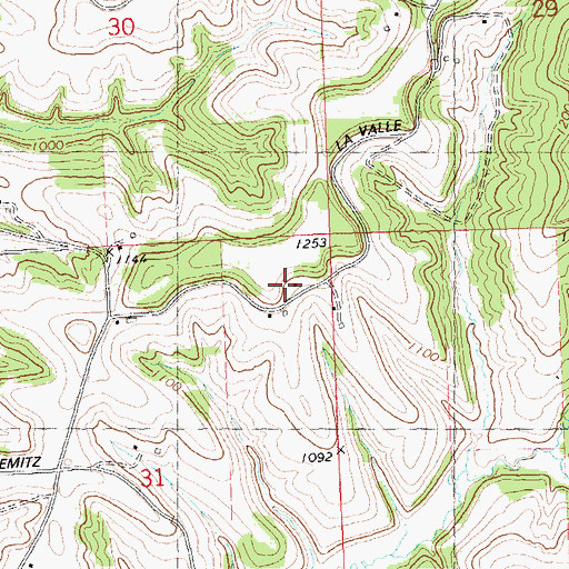 Topographic Map of Wafle School (historical), WI
