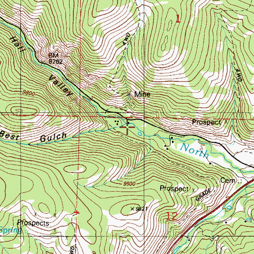 Topographic Map of Hall Valley, CO