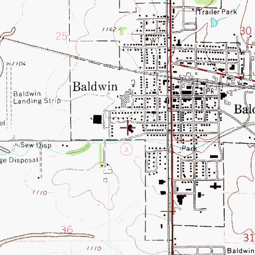 Topographic Map of Gethsemane Lutheran Church, WI