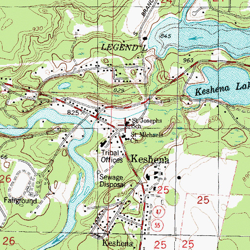 Topographic Map of Saint Josephs School, WI