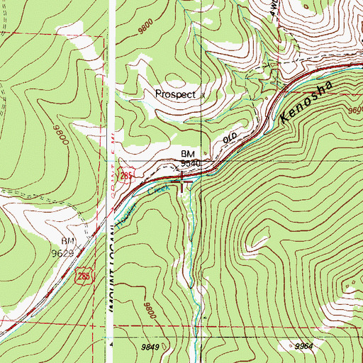 Topographic Map of Hoosier Creek, CO