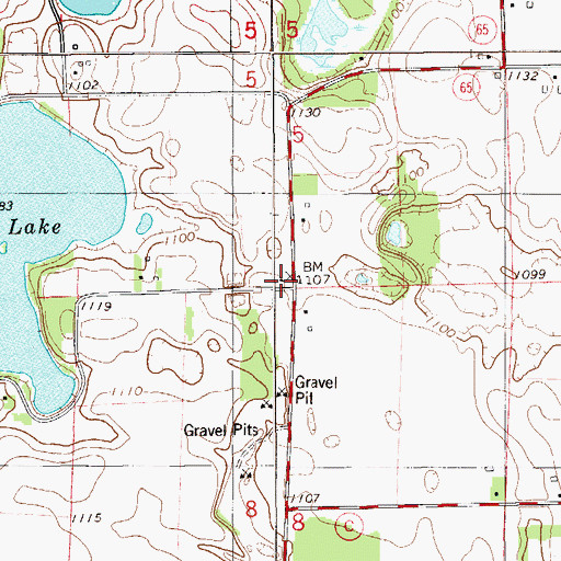 Topographic Map of Bear Lake School (historical), WI