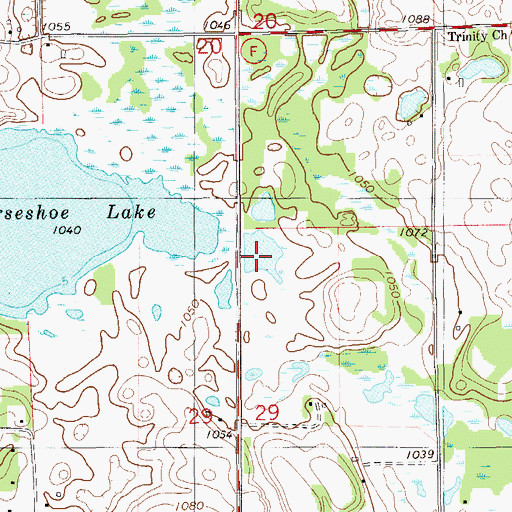 Topographic Map of Big Horseshoe Lake, WI