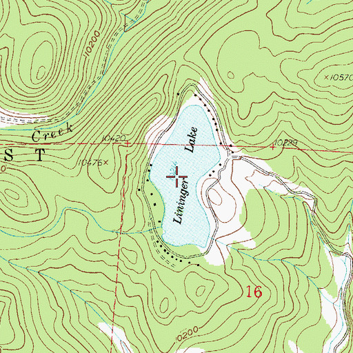 Topographic Map of Lininger Lake, CO