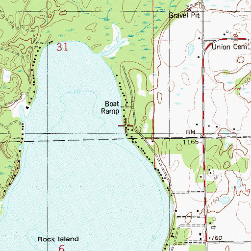 Topographic Map of Camp Neibel, WI
