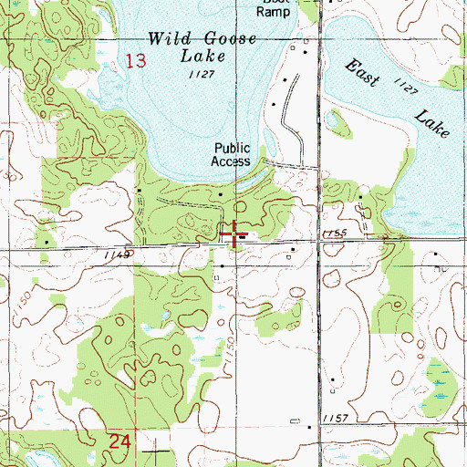 Topographic Map of Goose Lake School (historical), WI