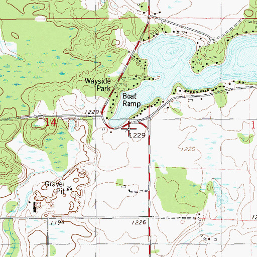 Topographic Map of Horseshoe Lake School (historical), WI