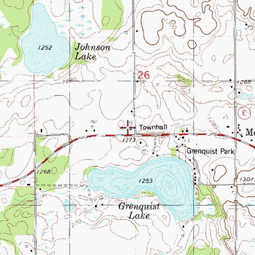 Topographic Map of McKinley Townhall, WI