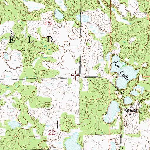Topographic Map of Oak Grove School (historical), WI