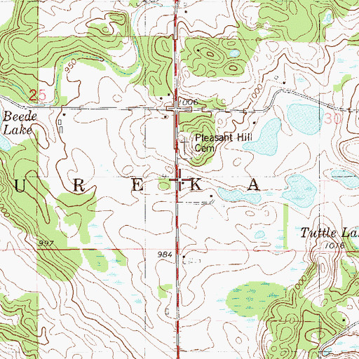 Topographic Map of Pleasant Hill Church (historical), WI