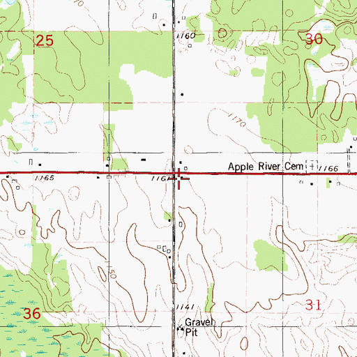 Topographic Map of Shiloh School (historical), WI