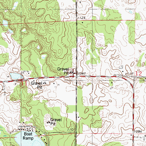 Topographic Map of Sucker Lake School (historical), WI