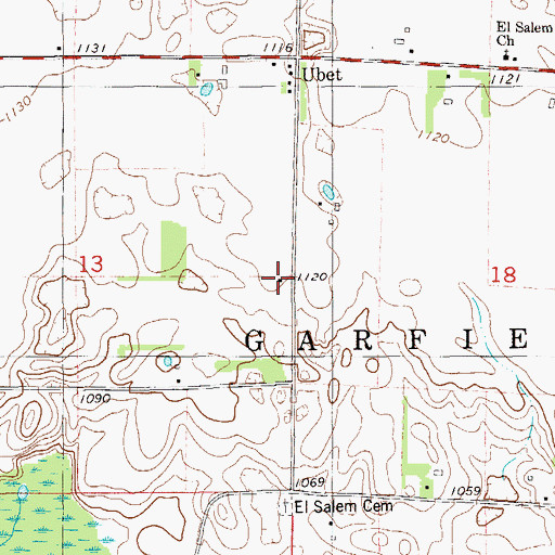 Topographic Map of Ubet School (historical), WI