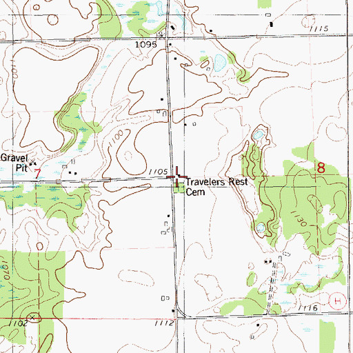 Topographic Map of Volga School (historical), WI
