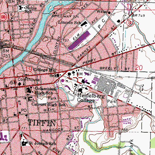 Topographic Map of Center for Honors Program and Global Education, OH