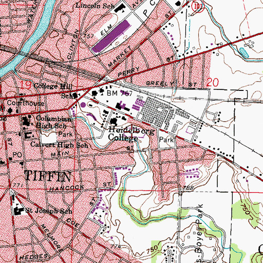Topographic Map of Mayer Field, OH