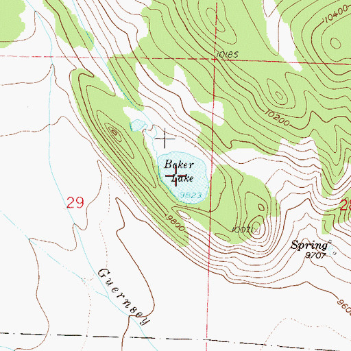 Topographic Map of Baker Lake, CO