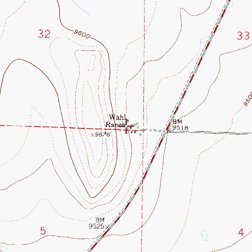 Topographic Map of Wahl Ranch, CO