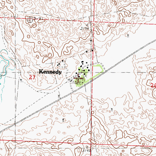 Topographic Map of Kennedy Post Office (historical), NE
