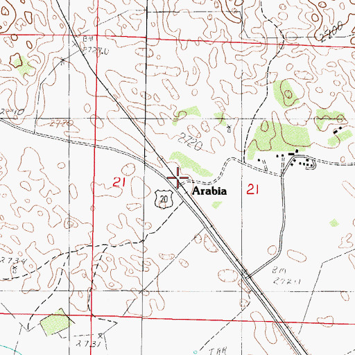 Topographic Map of Arabia Post Office (historical), NE