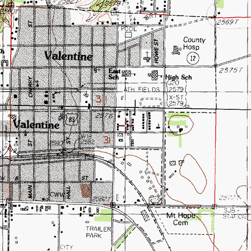 Topographic Map of Zion Lutheran Church Wisconsin Synod, NE