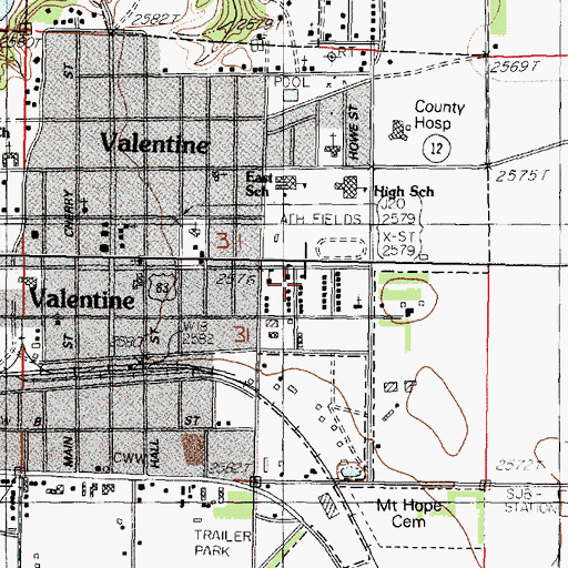 Topographic Map of Zion Lutheran School, NE