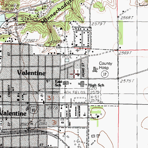 Topographic Map of United Methodist Church, NE
