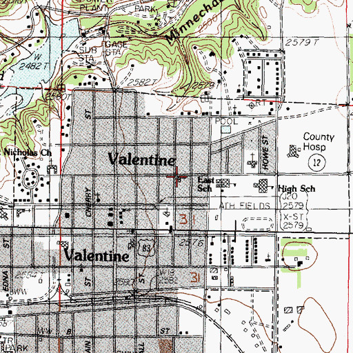 Topographic Map of Assembly of God Church, NE