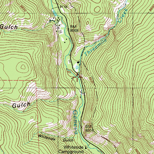 Topographic Map of Threemile Creek, CO