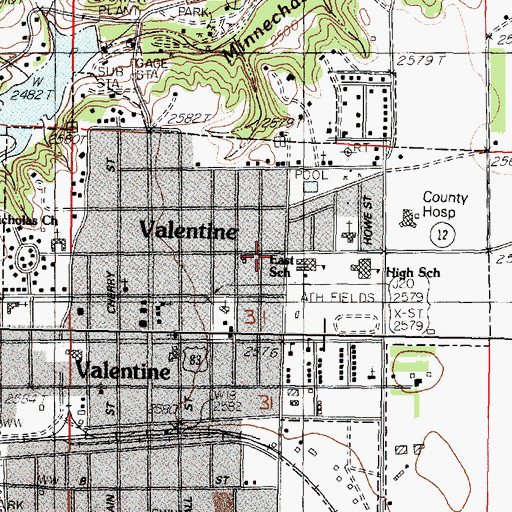 Topographic Map of Sandhills Museum, NE