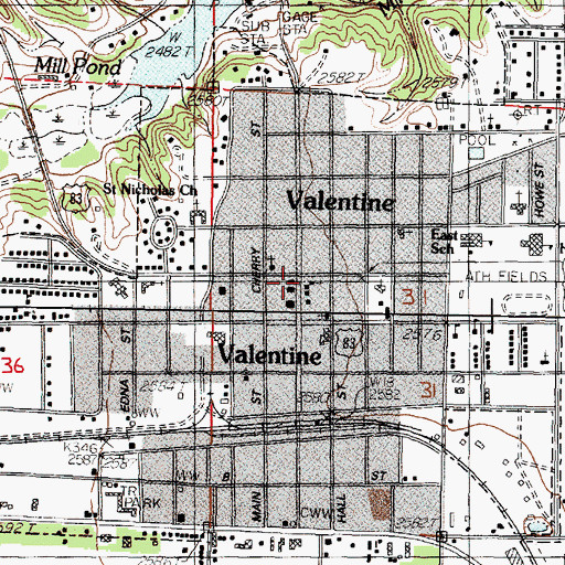 Topographic Map of Cherry County Sheriff's Office, NE