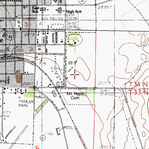 Topographic Map of Cherry County Fairgrounds, NE